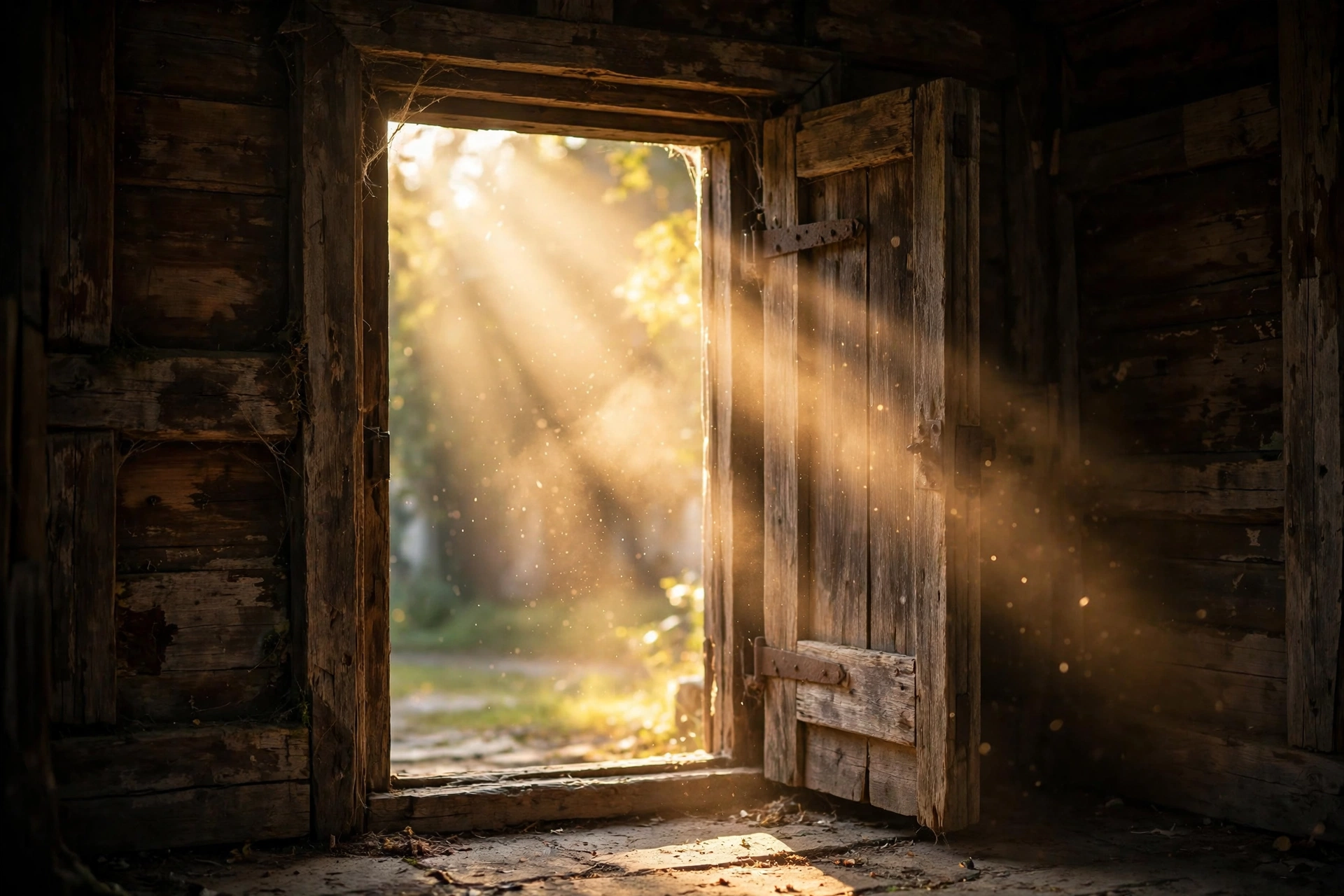 Church doorway with warm light streaming through the open door