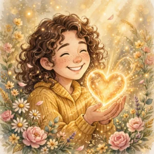 You are a special person quotes featured image with a smiling person holding a glowing heart