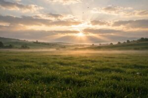 Inspiration Saturday Blessings – peaceful sunrise over a meadow