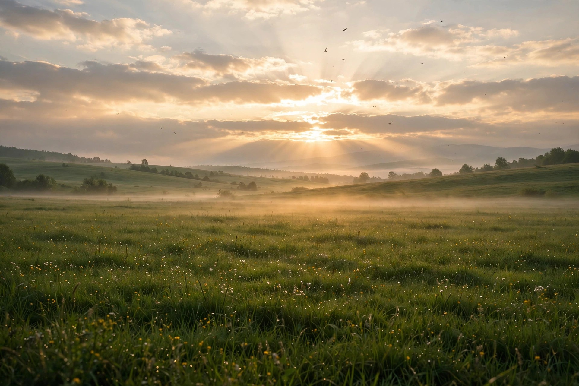 Inspiration Saturday Blessings – peaceful sunrise over a meadow