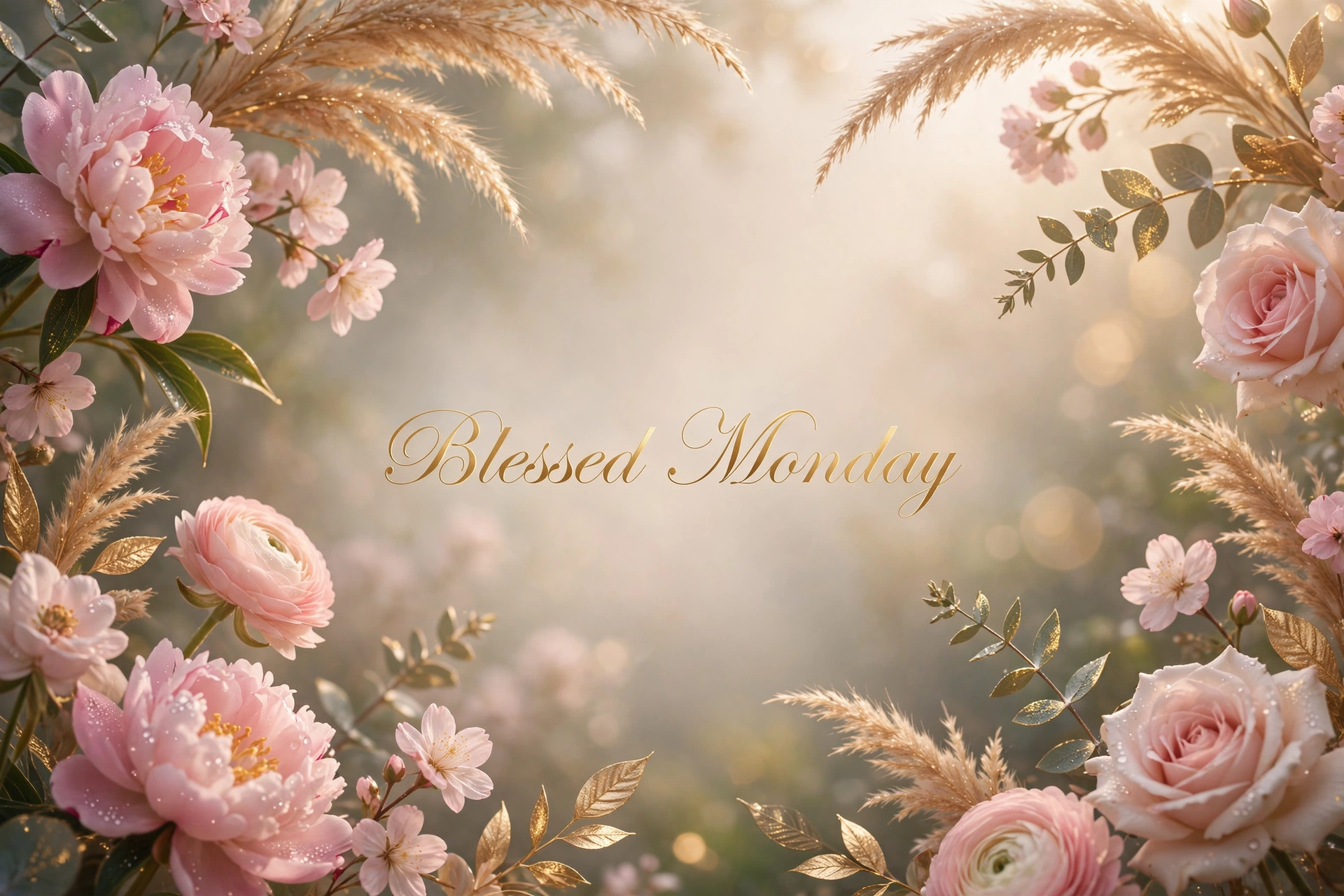 Floral blessed Monday blessing image
