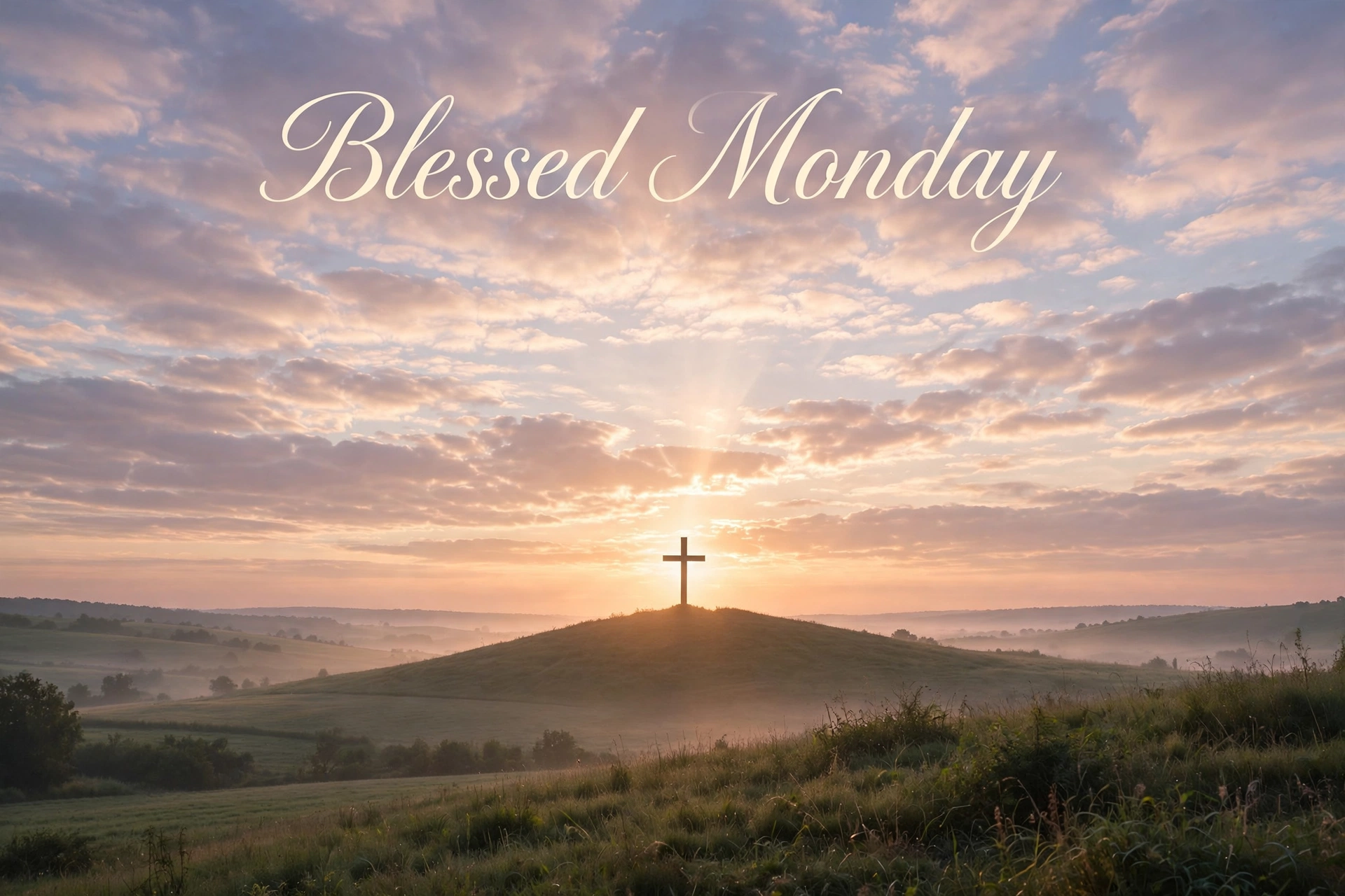Blessed Monday sunrise image with morning blessing
