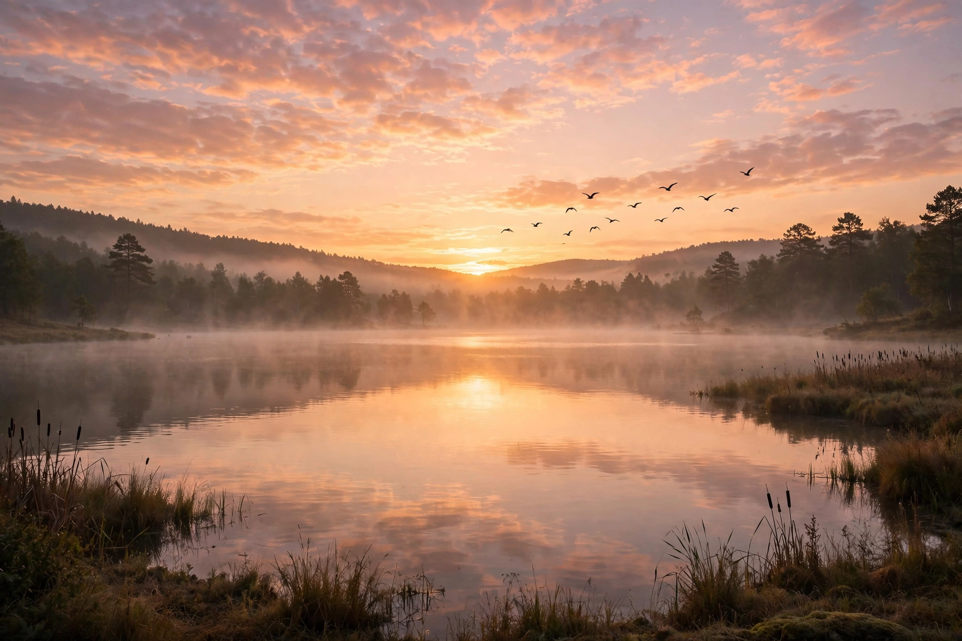 Good morning Tuesday quotes — golden sunrise over a calm lake