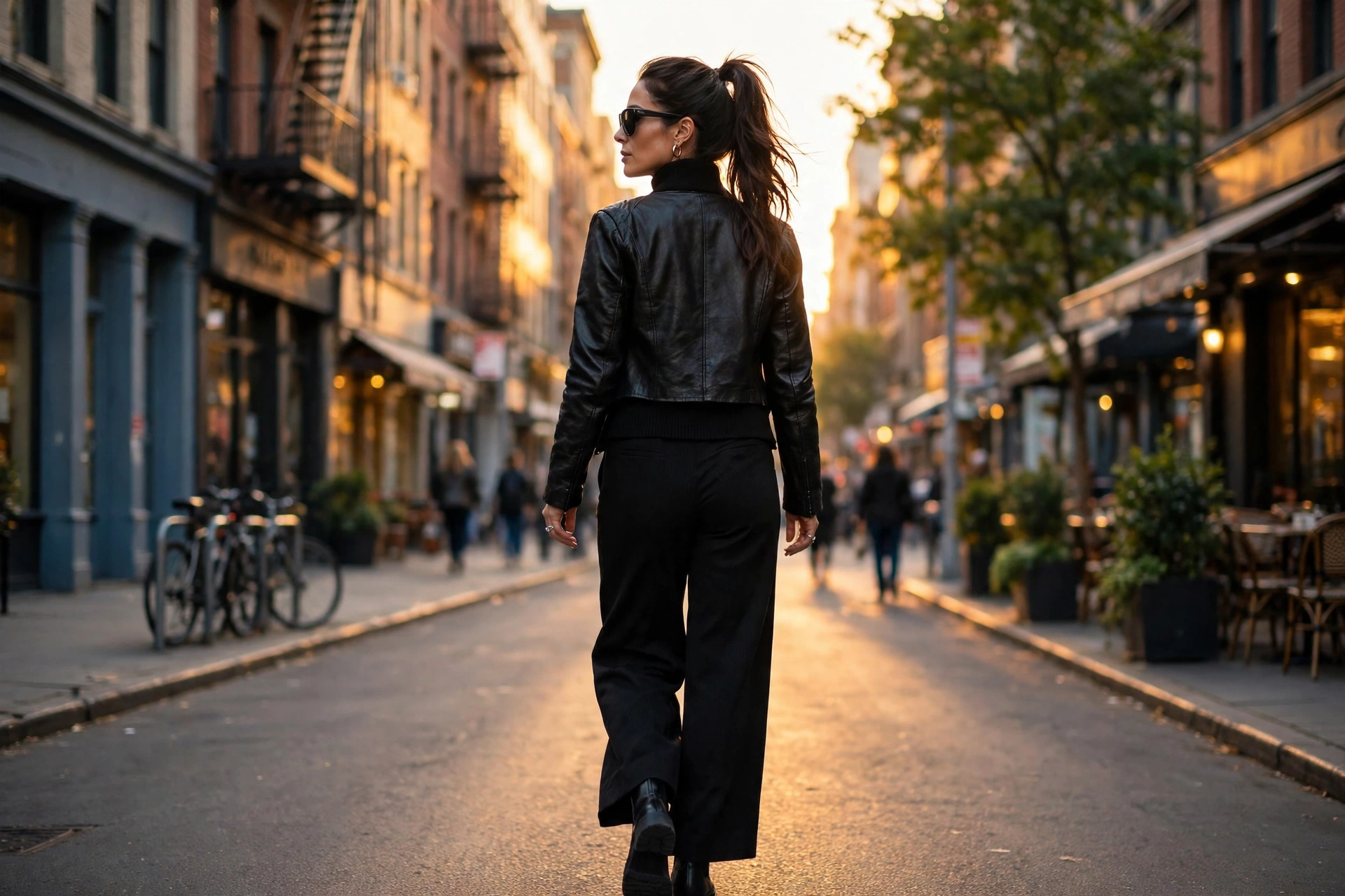 A confident woman in sunglasses walking away, a savage once im done quotes image