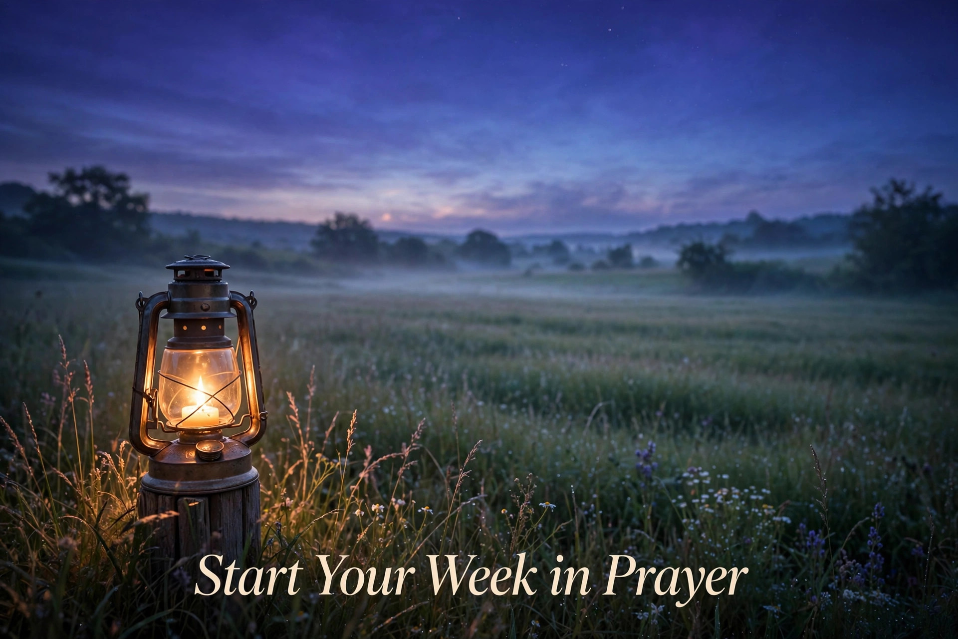 Start your week in prayer - candle lantern at dawn