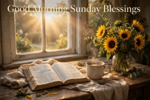 Good morning Sunday blessings images and quotes — peaceful sunrise blessing