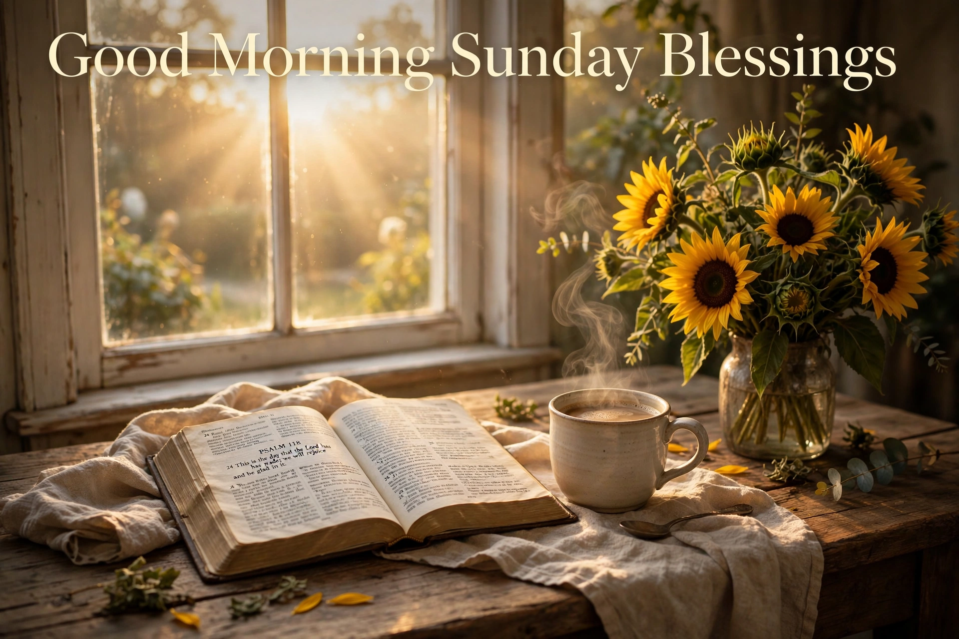Good morning Sunday blessings images and quotes — peaceful sunrise blessing