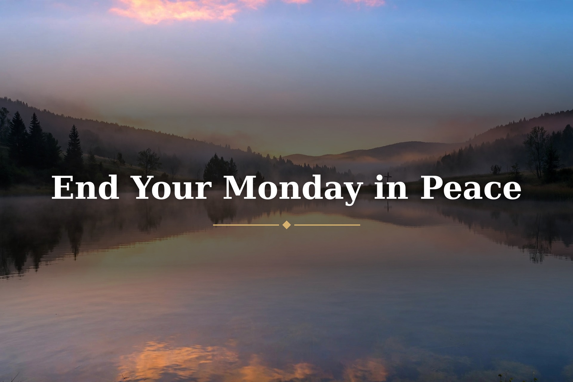 Starry night sky with a Monday evening prayer blessing image
