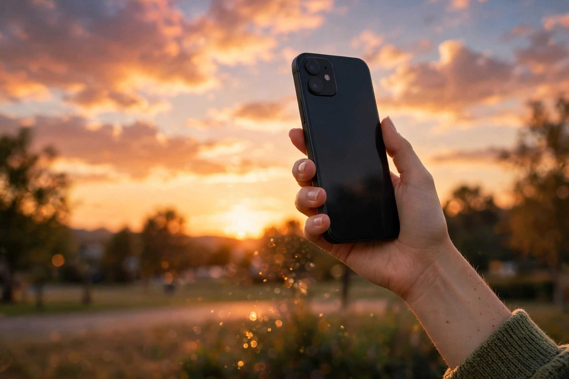 Phone in hand at sunset – i'm so done quotes captions for social media