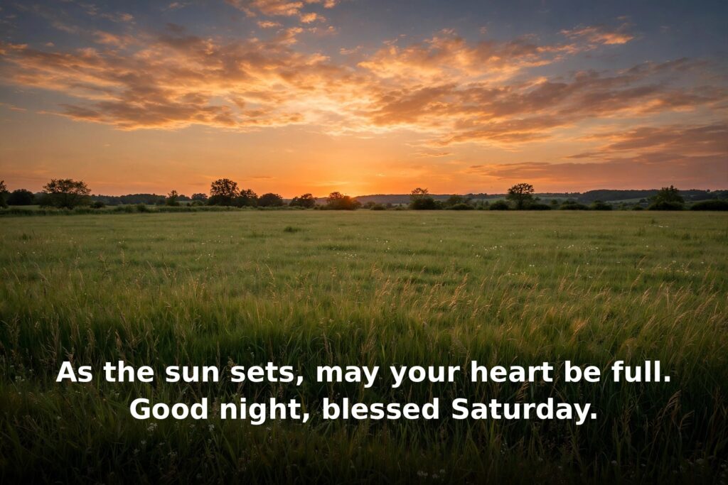 Saturday evening blessings – tranquil sunset over a quiet field