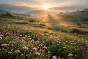 Golden Saturday morning sunrise over a peaceful landscape — saturday inspirational quotes for strength and hope