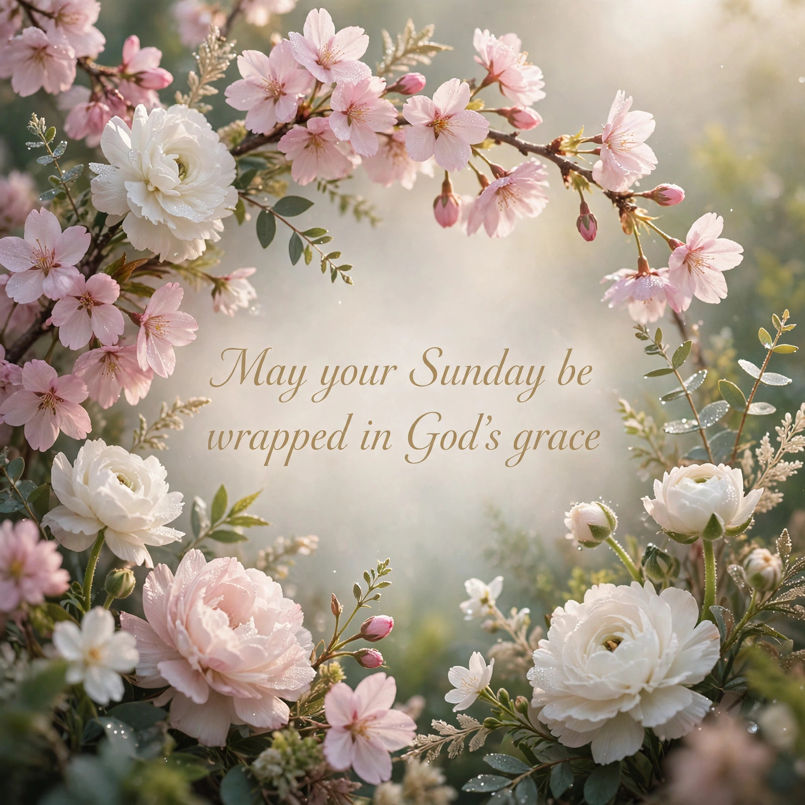 Sunday blessing quote card - May your Sunday be wrapped in God's grace