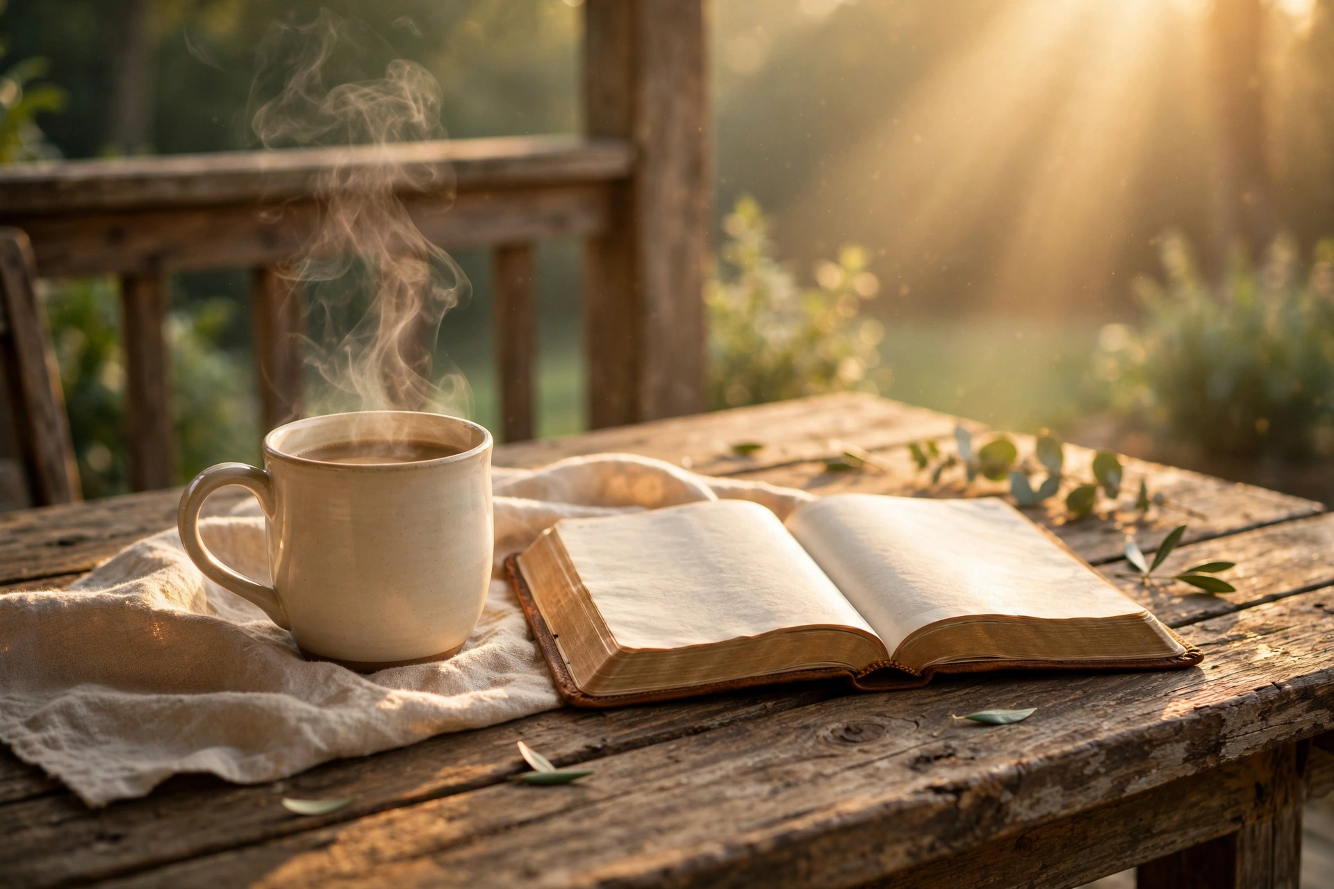 Sunday morning coffee and Bible devotional